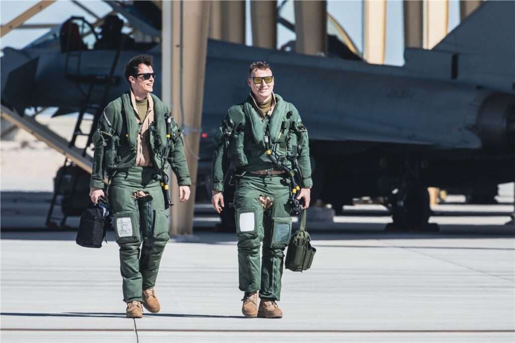Eurofighter Typhoons performing maneuvers
