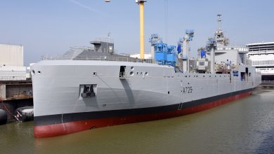 Launching Of The Jacques Chevallier, First BRF Supply Ship For The French Navy