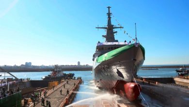 Navantia launches the fifth corvette for Saudi Arabia in the Bay of Cádiz