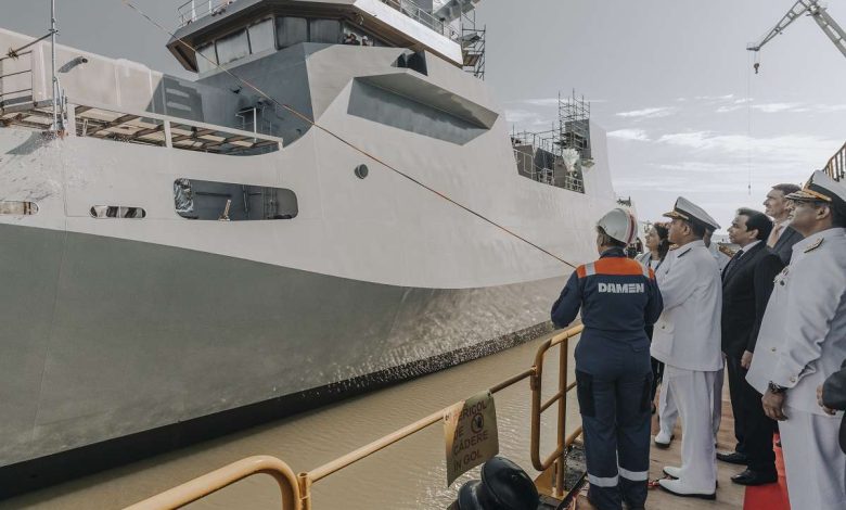 Pakistan Navy Offshore Patrol Vessel launched at Damen Shipyards Galati