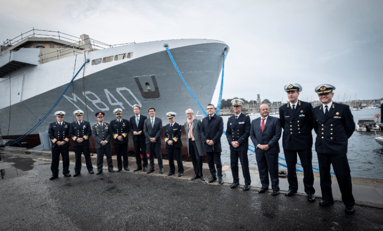Launching of the Vlissingen, second mine countermeasure vessel of the Belgian-Dutch rMCM programme